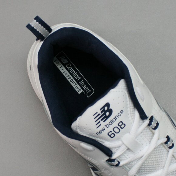 New Balance Mens 10.5 2E Wide 608 v5 White Blue Training Shoes Sneakers MX608WN5 - Picture 7 of 12